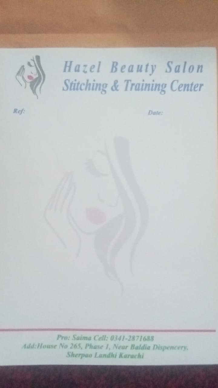 Hazel Beauty Salon Letterhead